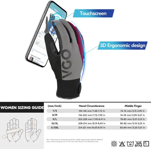 Vista 6 de Vgo... -20℃/-4°F Guantes de trabajo de invierno para mujeres, Guantes de trabajo impermeables para clima frío (SL8777FW-FM)