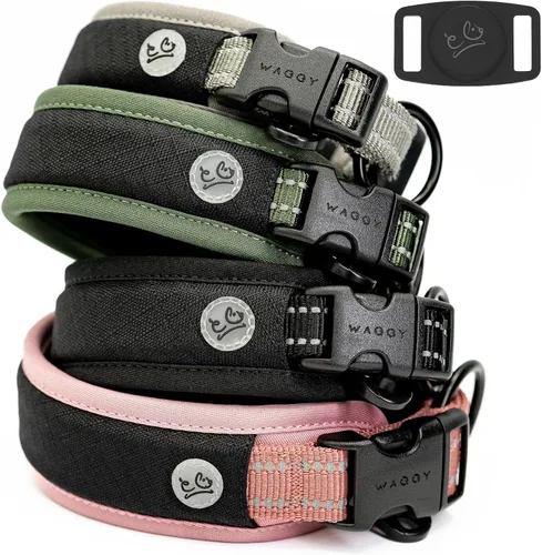 Vista 8 de Aitag - Collar para perro de alta calidad, soporte para collar de perro, acolchado de malla de aire reflectante, collar de perro de liberación