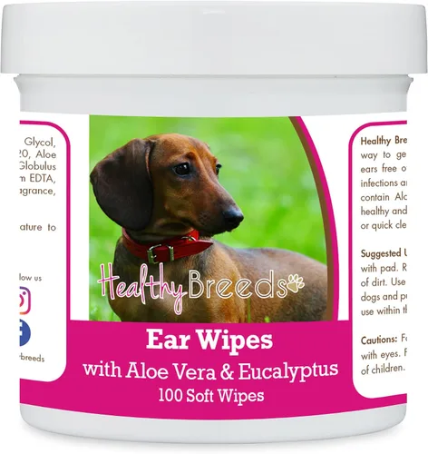 Vista 197 de Healthy Breeds Affenpinscher Toallitas de limpieza de oídos con aloe y eucalipto para perros, 100