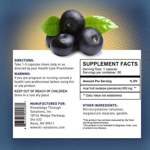 Vista 5 de Synerplex Cápsulas de Acai: suplemento superalimenticio totalmente natural para la salud general - Suplemento de bayas de apoyo