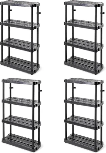 Vista 13 de Gracious Living Estantes organizadores de almacenamiento de 4 niveles para el hogar y el garaje, 54.5 pulgadas de alto x 32.0 pulgadas de ancho x