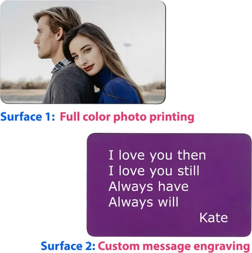 Vista 99 de Tarjeta personalizada con foto y/o texto grabado cartera Love Insert Card