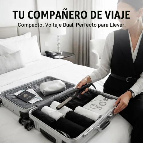 Vista 7 de IZUTECH KTX Slim450 Titanium - Plancha plana profesional de 1 pulgada con calor ajustable a 450 grados de doble voltaje apagado automático