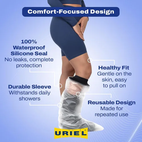 Vista 3 de Fundas de fundición para patas de ducha: protector de yeso reutilizable e impermeable, cómoda funda de ducha para adultos para mantener los vendajes