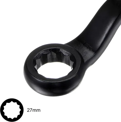 Vista 3 de UXCELL Llave de impacto de extremo de caja compensada de 27mm tipo anillo - Llave de cabeza única de acero de alta resistencia con mango extendido