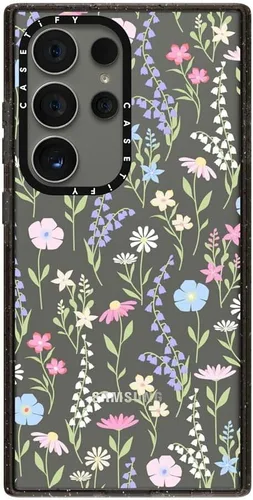 Vista 48 de CASETiFY Funda de impacto para Galaxy S22+ - Adhesivo Aries Moross, color negro transparente