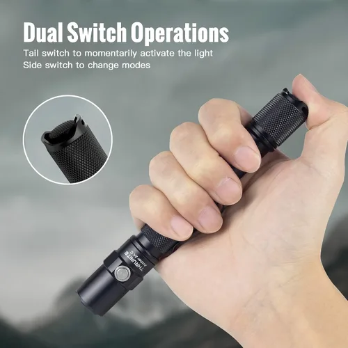 Vista 6 de ThruNite Archer - Linterna recargable LED 2A C, linterna AA de alta 1000 lúmenes con USB-C, linternas brillantes de doble interruptor para cortes