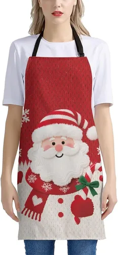 Vista 121 de Dreaweet Delantal de cocina unisex con cuello ajustable de Navidad