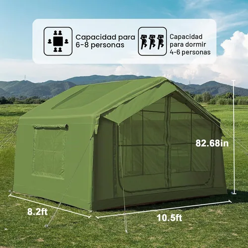 Vista 8 de Inflatable Tents for Camping, Blow Up Tent with Stove Jack, Ytaoeo Hot Tent