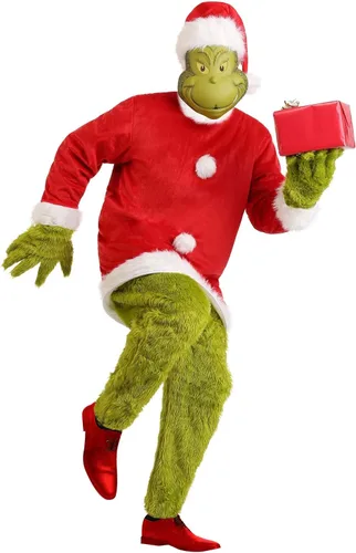 Vista 6 de Dr Seuss The Grinch Santa Deluxe Costume with Mask XXL
