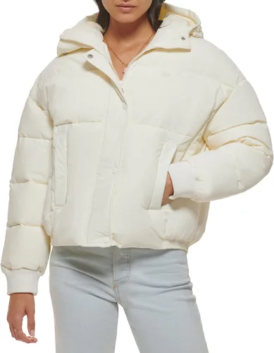 Vista 11 de Levi's Chaqueta acolchada con cintura ceñida para mujer Berry con capucha