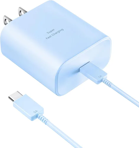 Vista 10 de Cargador súper rápido de 45 W, cable de carga USB tipo C de 6.6 pies con cargador de teléfono Android, bloque de carga rápida para Samsung Galaxy
