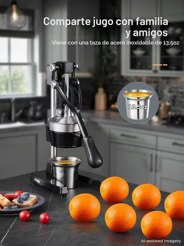 Vista 7 de FOHERE Exprimidor de Jugo de Naranja, Exprimidor de Limón de Hierro Fundido, Exprimidor de Cítricos Comercial Manual para Naranja, Limón, Granada