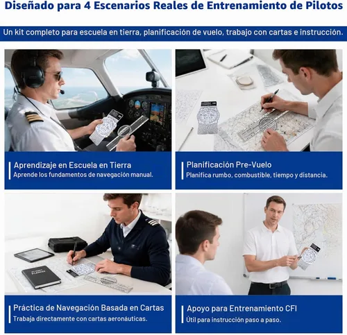 Vista 6 de SimCoach Aviation Plotter Kit with Mechanical E6B Flight Computer