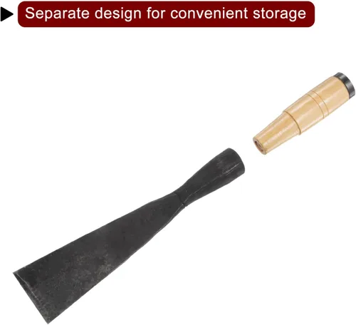 Vista 4 de HARFINGTON Cincel de madera recto de 2 pulgadas, hoja de borde biselado, herramientas manuales para carpintería con mango redondo para tallar muebles
