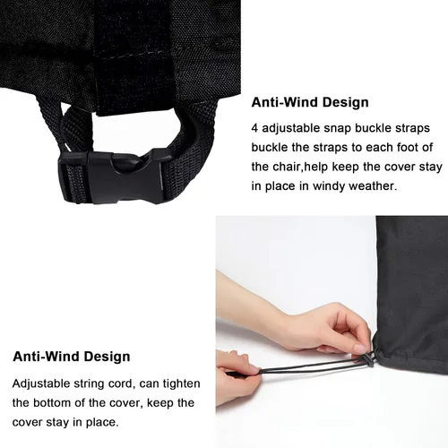 Vista 3 de WOMACO Funda apilable para silla de patio, impermeable, para exteriores, con respaldo alto, resistente al agua, para muebles de exterior, protector