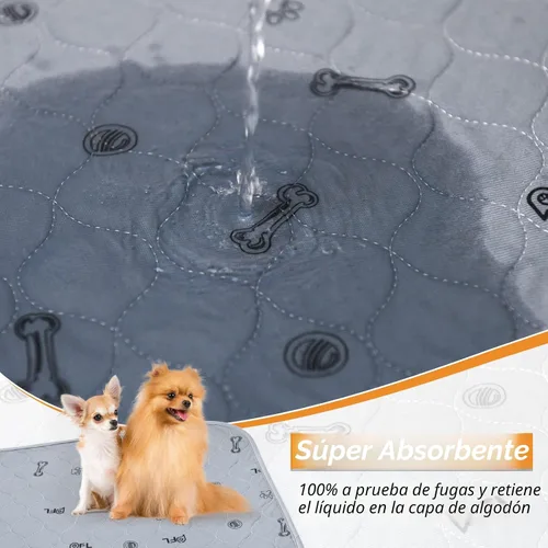 Vista 2 de Almohadillas lavables para orina para perros, paquete de 2 almohadillas reutilizables para cachorros, almohadillas absorbentes para parto