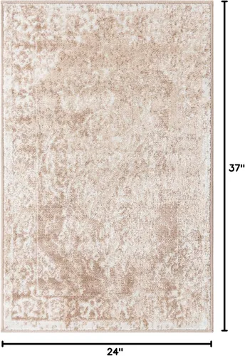 Vista 2 de Unique Loom Oxford Collection Alfombra de área Bodleian (2' x 3' 1", rectangular, beige/marfil)