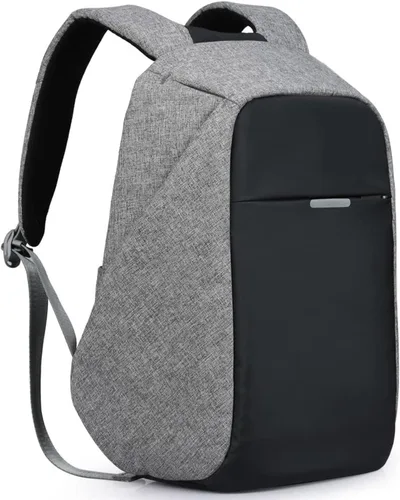 Vista 9 de Mochila de viaje antirrobo portátil, mochila para laptop con puerto de carga USB., Negro