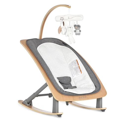 Vista 9 de Evolur Tory - Mecedora y silla 2 en 1, color negro