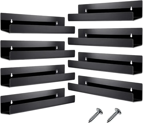 Vista 14 de Blulu Paquete de 12 estantes flotantes de acrílico de 14 pulgadas montado en la pared, estante acrílico invisible para sala de estar, oficina