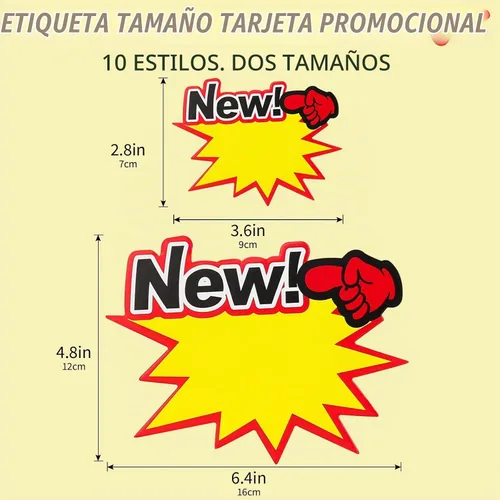 Vista 2 de Cartel Starburst para tienda minorista grande 200pcs amarillo
