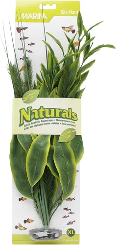 Vista 4 de Marina Naturales, Planta de seda Dracena verde, decoración mediana de pecera, PP95