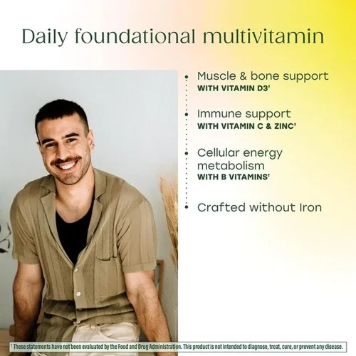 Vista 4 de MegaFood One Daily Multivitamínico sin hierro - Multivitamínico para mujeres y hombres - con comida real - Suplemento de apoyo inmunológico - Salud