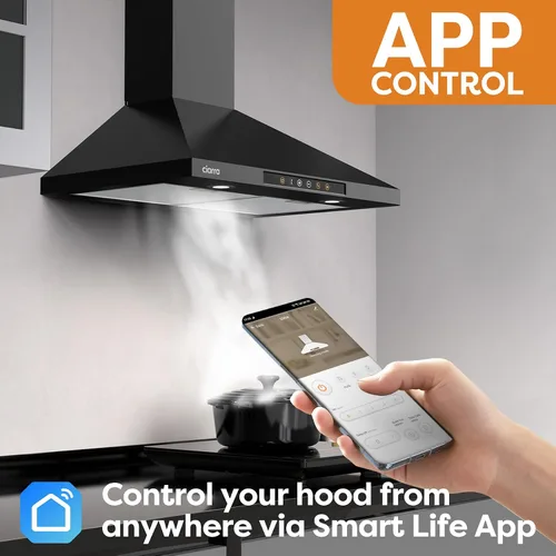Vista 4 de CIARRA Campana extractora inteligente de 30 pulgadas con control de voz, compatible con Alexa/Google Home/Smart Life Assistant, campana extractora