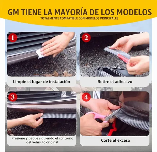Vista 5 de UGSHY 1 PC 2,5 m/8,2 pies Tira de Goma Anticolisión para Coche, Labio Frontal Universal para Coche, Labio de Parachoques Delantero, Labio