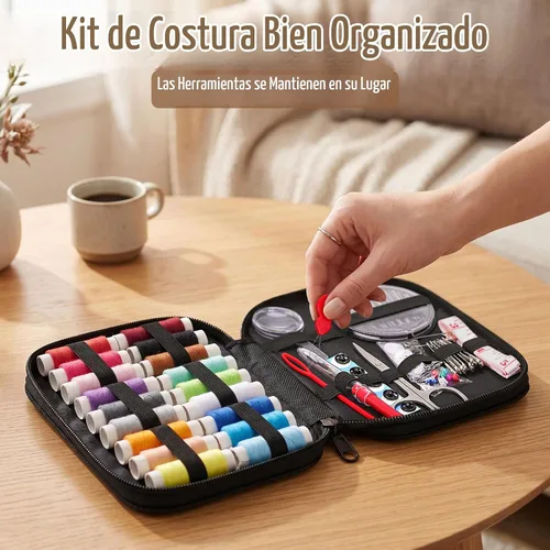 Vista 7 de Kit de costura Marcoon para adultos, kit portátil de reparación de agujas e