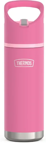 Vista 10 de THERMOS ICON SERIES - Botella de agua aislada con tapa con popote, 18 onzas, rosa intenso, botella de agua aislada al vacío de acero inoxidable
