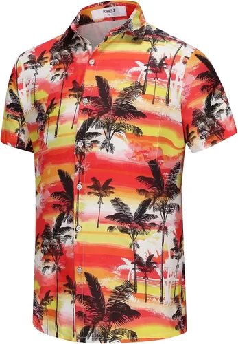 Vista 27 de KYKU Hawaiian Shirt for Men: Tropical Summer Beach Short Sleeve Button Down Shirt with Pocket