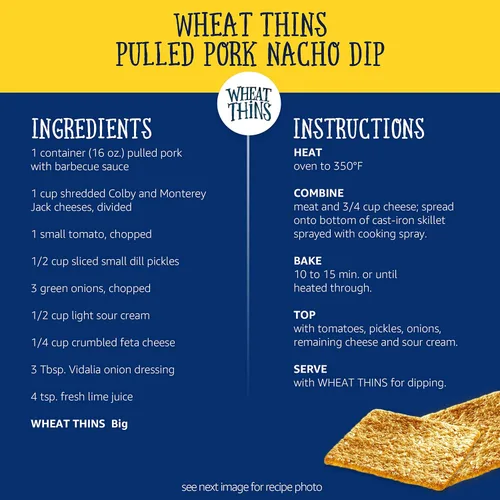 Vista 11 de Wheat Thins BIG Snacks, galletas de trigo integral de grano entero, galletas a granel, cajas de 6 a 8 onzas