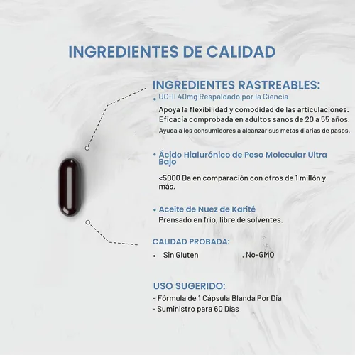 Vista 3 de Naturalis UC-II 40 mg 60 cápsulas blandas Salud articular, movilidad