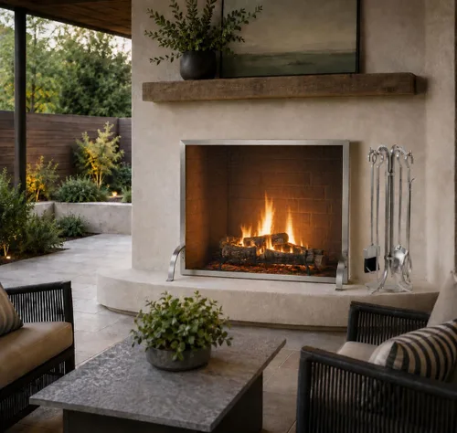 Vista 3 de Pilgrim Home and Hearth 18257 Newport - Pantalla para chimenea de un solo panel, acero inoxidable