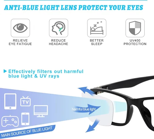 Vista 4 de OCCI CHIARI Gafas de lectura bifocales para hombres, lectores de protección ocular cuadrada de transición