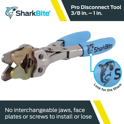 Vista 2 de SharkBite Herramienta de desconexión Pro Push to Connect de 3/8 a 1 pulgada, tubo PEX, cobre, CPVC, PE-RT, HDPE, PROD3810