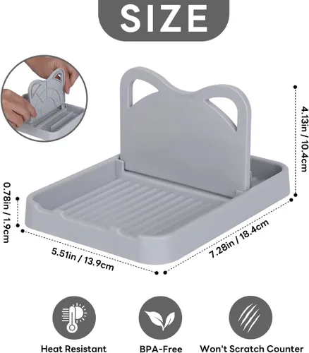 Vista 2 de Soporte para utensilios de plástico para cucharas, sin BPA, soporte para cuchara de cocina para gatos, para cucharas, tapas de olla, espátulas