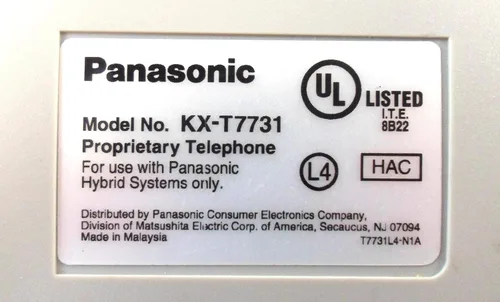 Vista 4 de Panasonic KX-T7731 Teléfono - Blanco