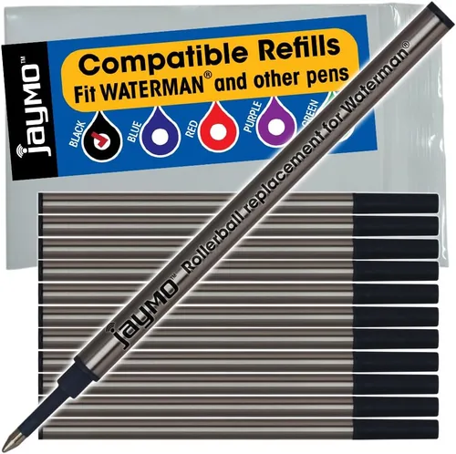 Vista 11 de Jaymo Replacement for Waterman 540951/540961 and Schmidt 5888 - Measures 4.3 in / 109 mm Long - Rollerball Pen Refill - 2 Red