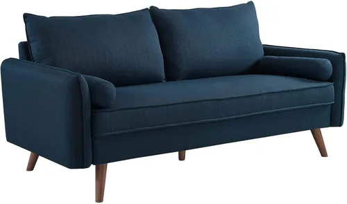 Vista 2 de Modway Revive Sofá tapizado de tela moderna contemporánea en azul Celeste