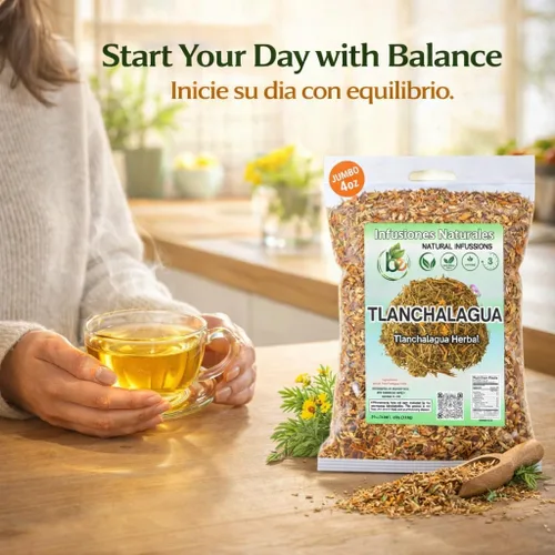 Vista 4 de Té de hierbas Tlanchalagua – 4 oz (113 g) – Hierba tradicional mexicana – Infusión de hojas sueltas silvestre – 100% natural, vegano, sin OMG – por