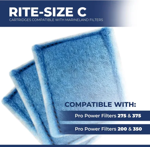 Vista 3 de Pet Faves Paquete de 8/16 cartuchos de filtro de tamaño C de Rite compatibles con filtros de alimentación MarineLand Penguin PRO 275/375 y filtros