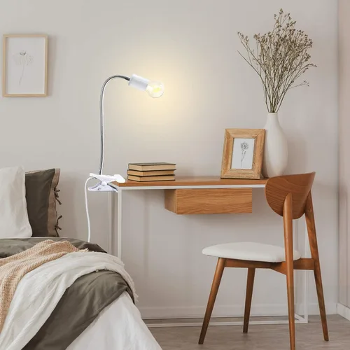 Vista 8 de Lámpara de calor para reptiles, 360 de cerámica E27/E26 Clip de luz con cable de 6.96 pies con interruptor regulable para lectura, cultivo