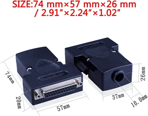 Vista 5 de 2 unids DB25 sin soldadura RS232 serie a 25 pines terminal