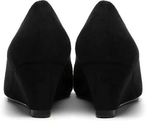 Vista 4 de Zapatos de tacón bajo con cuña para mujer, con puntera puntiaguda, de 2 pulgadas