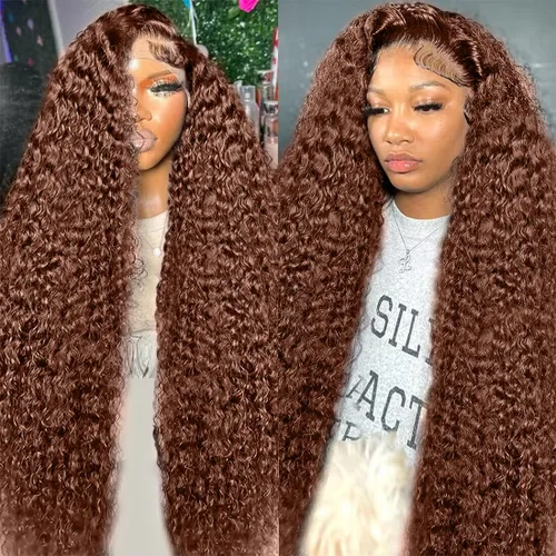 Vista 16 de ghotool Pelucas de cabello humano ondulado con encaje frontal de 13 x 6 pulgadas, densidad 200, pelucas de cabello humano HD transparente de 13 x 6