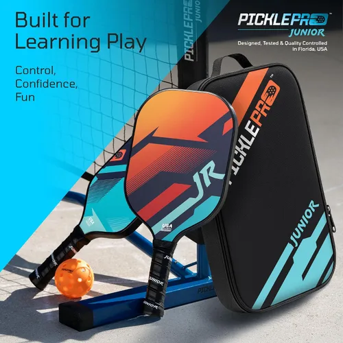 Vista 7 de PicklePro Junior - Juego de 6 paletas de pickleball probadas en laboratorio con 2 paletas junior, 4 bolas y bolsa, cara de fibra de vidrio aprobada