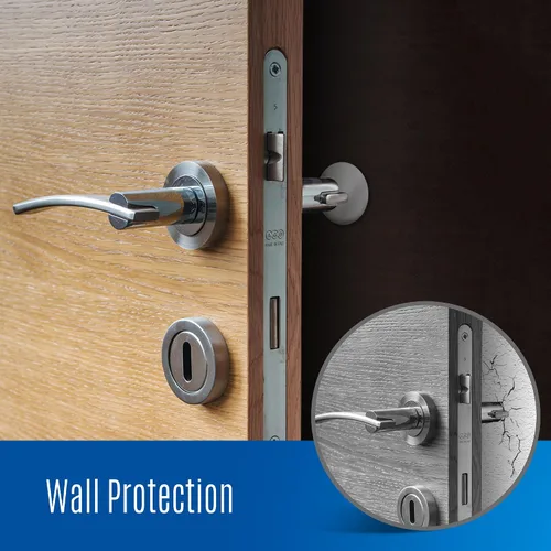 Vista 6 de Tope de puerta de pared 3M para pomo de puerta parachoques y protector de pared. Tope de puerta autoadhesivo con amortiguación de sonido (blanco, 2)